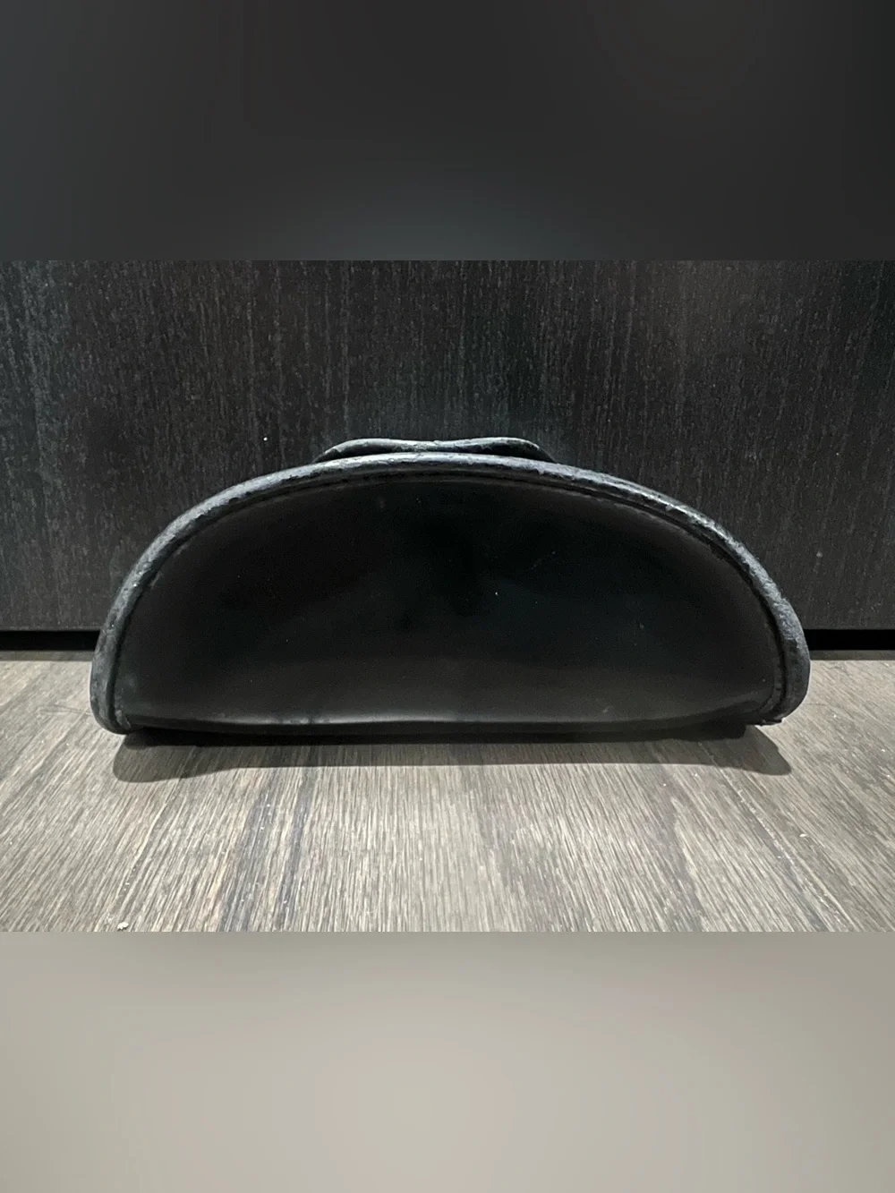Authentic Salvatore Ferragamo Black Leather Snap Sunglasses Case